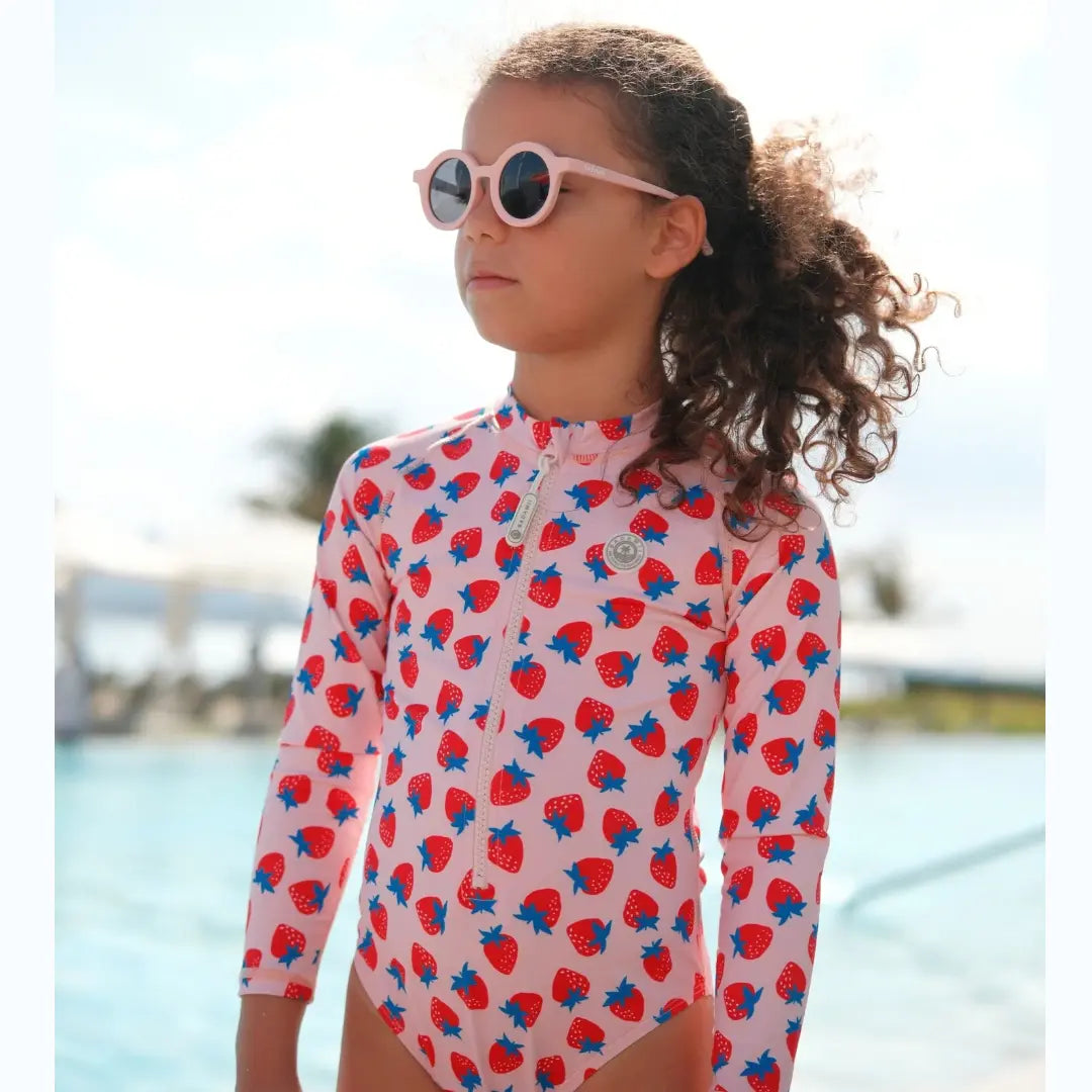 Kids Flexible Round Sunglasses - Pink BADAWII SWIMWEAR