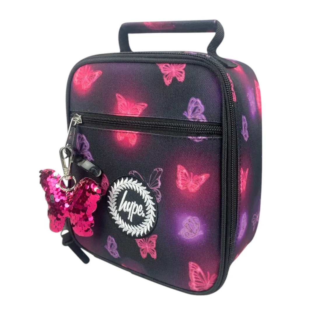 Pink & Purple Glow Butterfly Insulated Lunch Bag HYPE