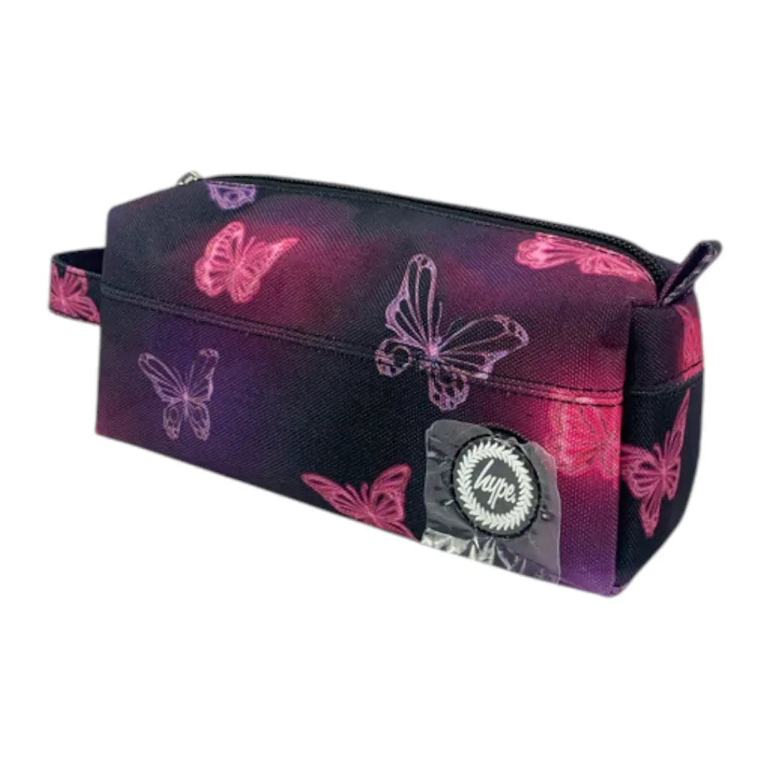 Pink & Purple Glow Butterfly Pencil Pouch HYPE
