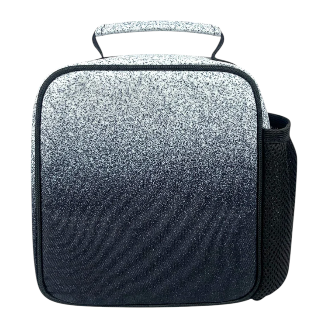 Insulated Lunch Bag Black & White Speckle Fade