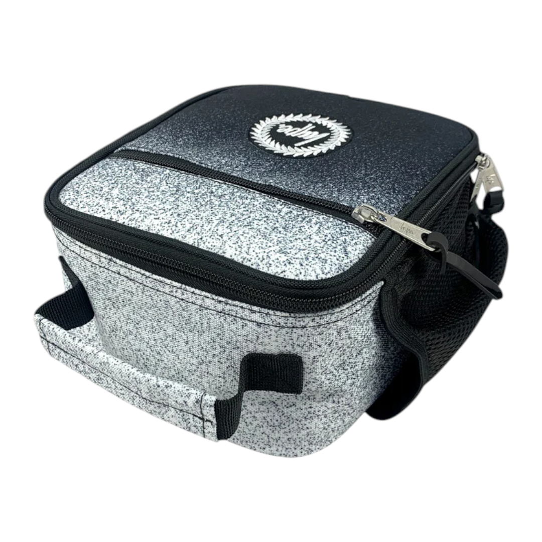 Insulated Lunch Bag Black & White Speckle Fade