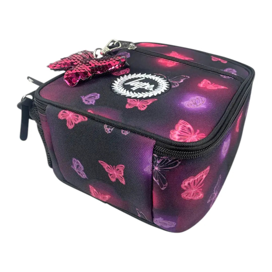 Pink & Purple Glow Butterfly Insulated Lunch Bag HYPE
