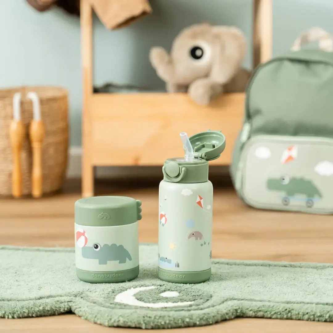 Insulated Straw Bottle Playground Green 340ml DONE BY DEER