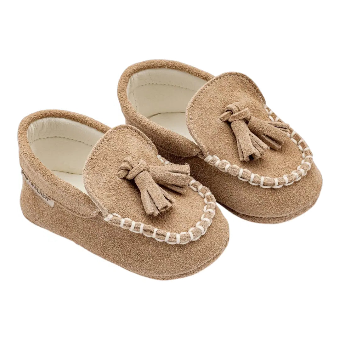 BabyWalker Beige Leather Christening Baby Loafers BABYWALKER