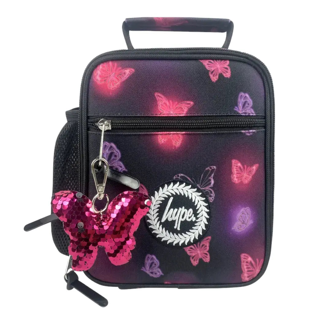 Pink & Purple Glow Butterfly Insulated Lunch Bag HYPE