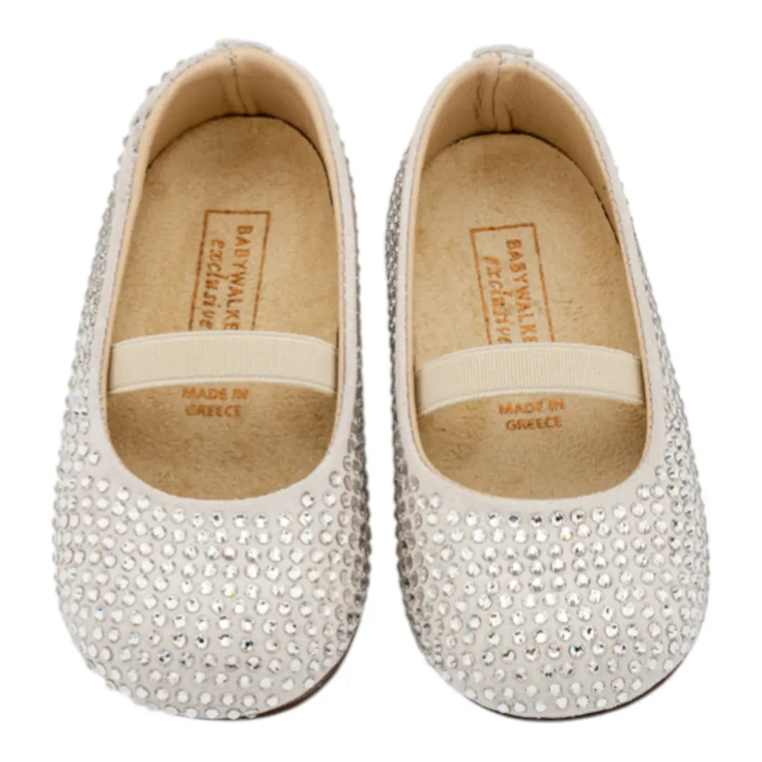 Babywalker Ivory Swarovski Crystal Ballet Flats BABYWALKER