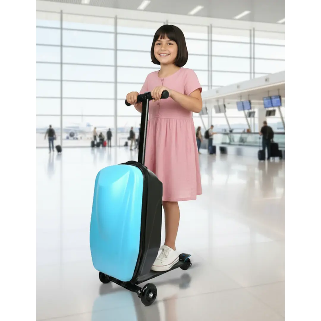 KarryOn GlideScoot – 2-In-1 Carry-On Luggage & Scooter - Blue Bagsouq