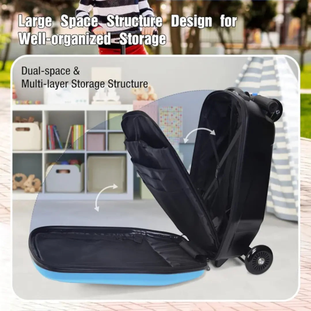 KarryOn GlideScoot – 2-In-1 Carry-On Luggage & Scooter - Blue Bagsouq