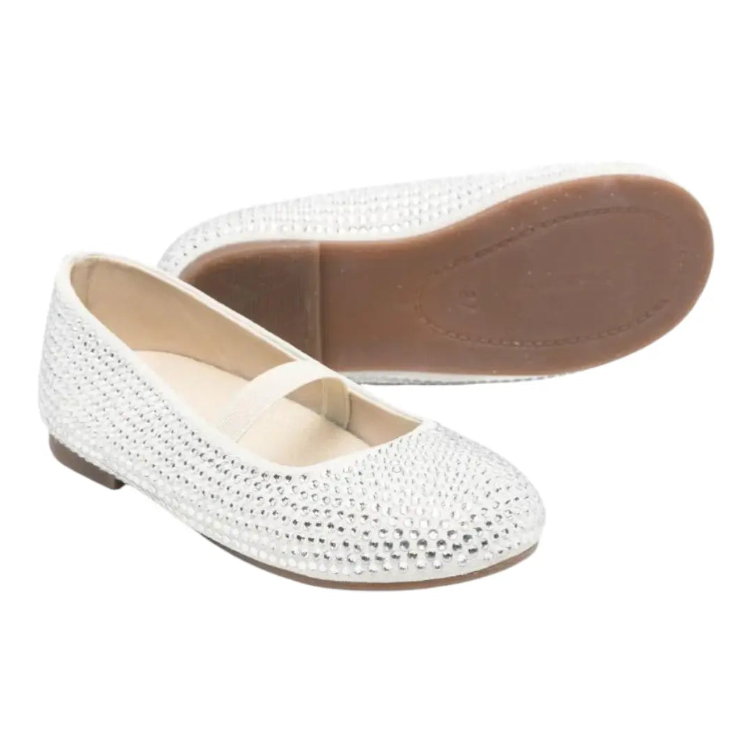 Babywalker Ivory Swarovski Crystal Ballet Flats BABYWALKER