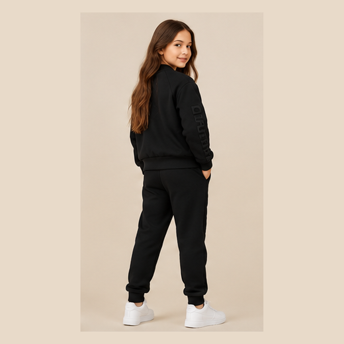 Kids Bomberjack Ultra Black - 12Y girl lookbook pose 2