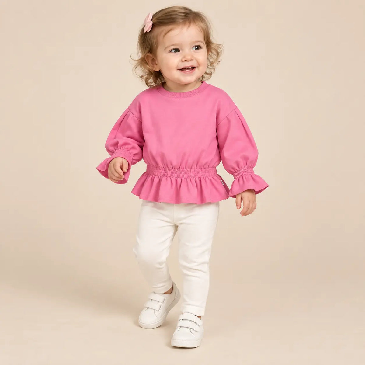 Karlie sweater chateau pink - 1Y girl lookbook pose 2