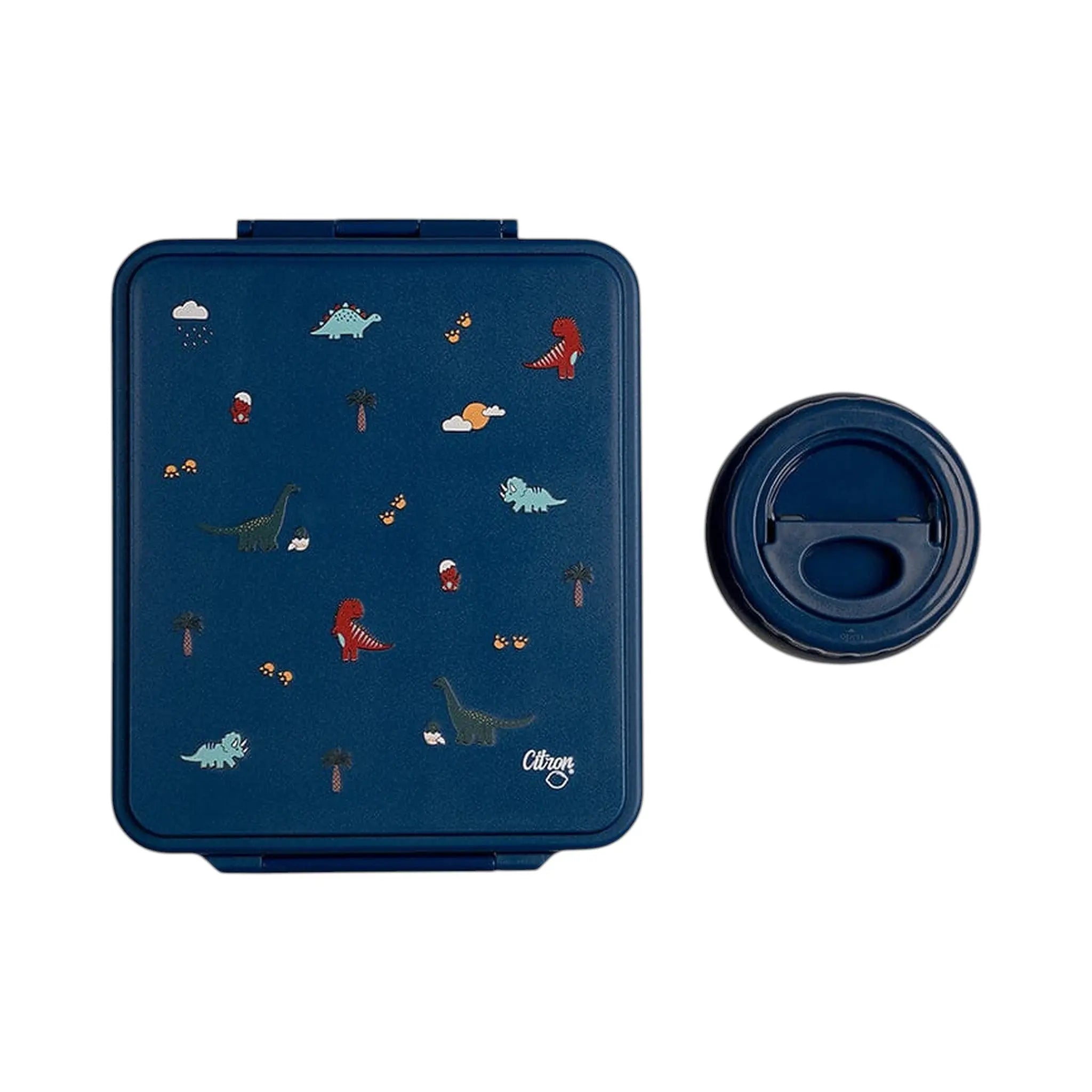 Lil Bunnies - The Collective blue lunchbox and insulated food jar set featuring a playful dinosaur pattern