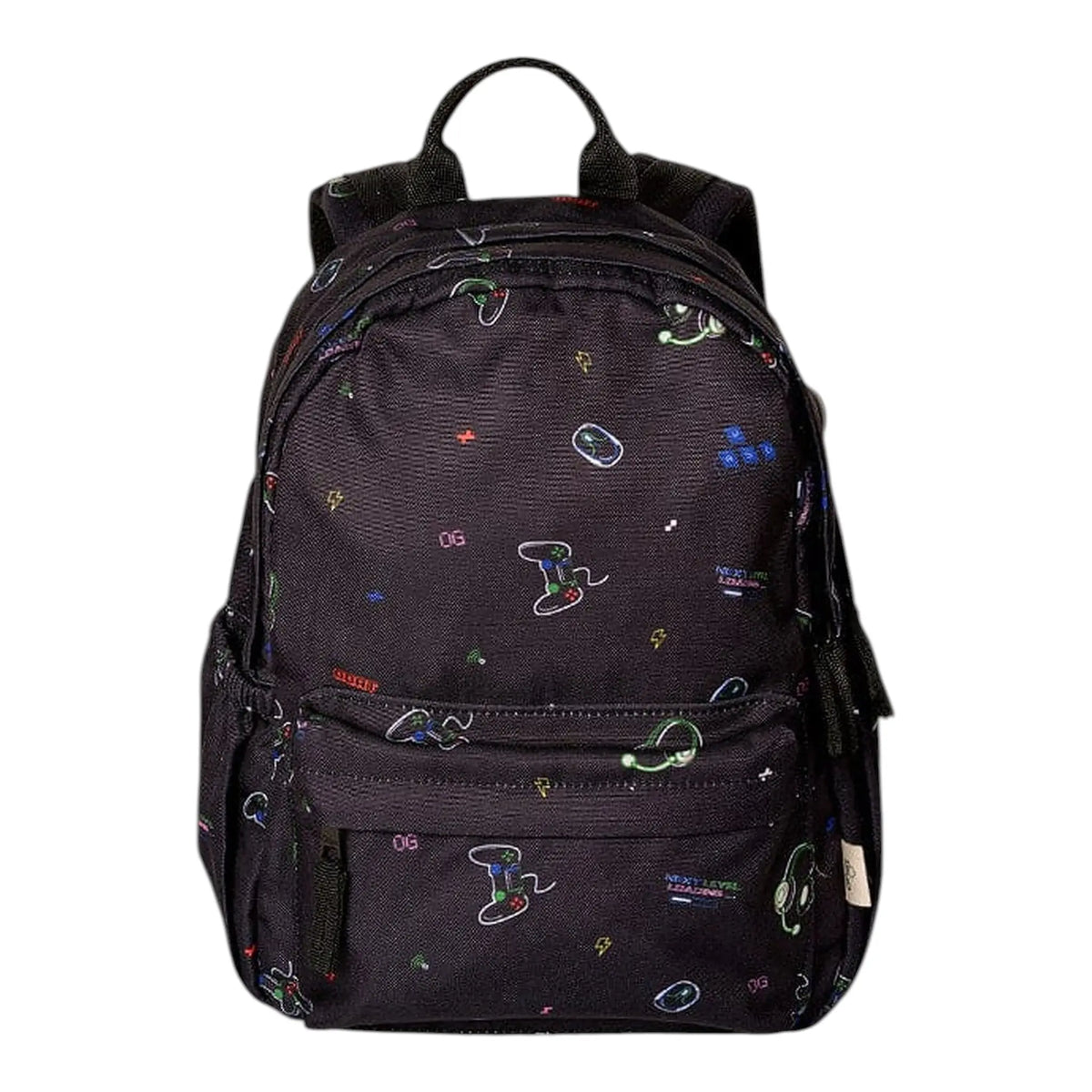 Lil Bunnies - The Collective medium gaming backpack in black with colourful neon-style video game controller print