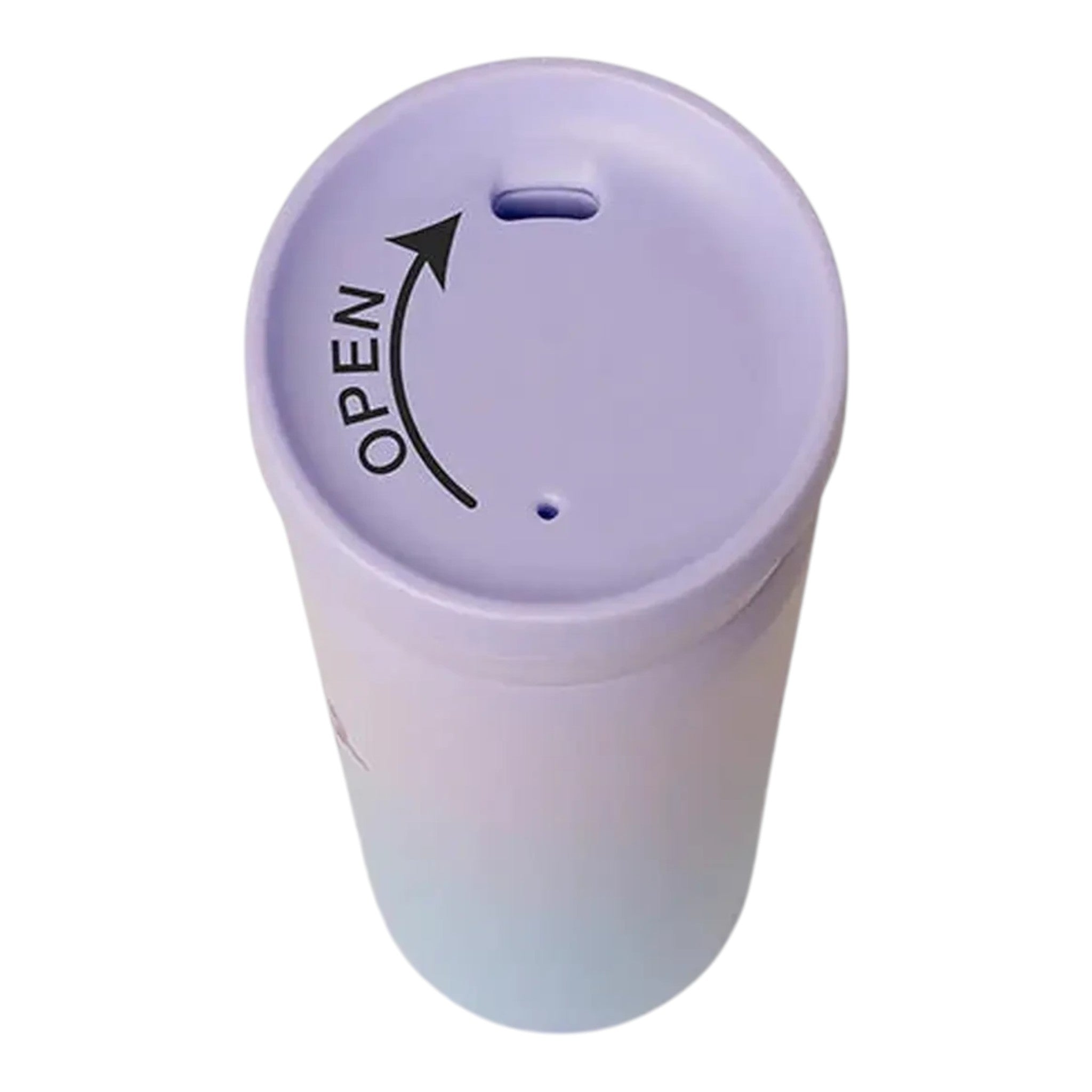 Lil Bunnies - The Collective 450ml purple and blue gradient coffee mug with a rotating open lid