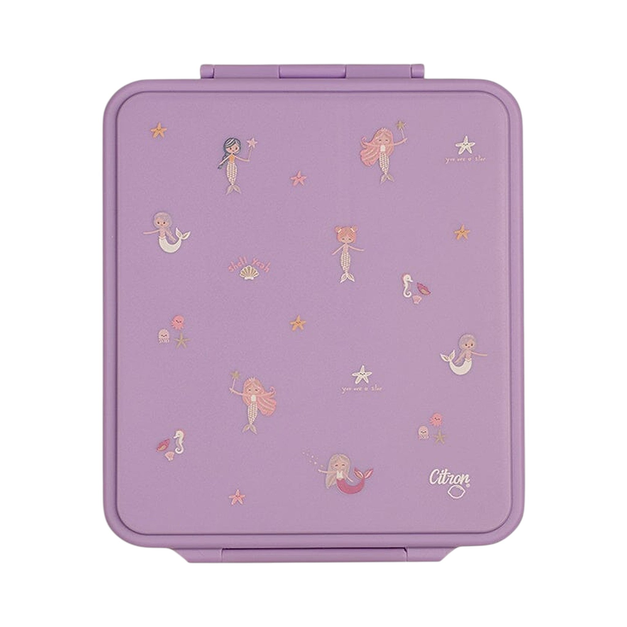 Lil Bunnies - The Collective purple lunchbox featuring a cute mermaid and sea creature pattern for kids