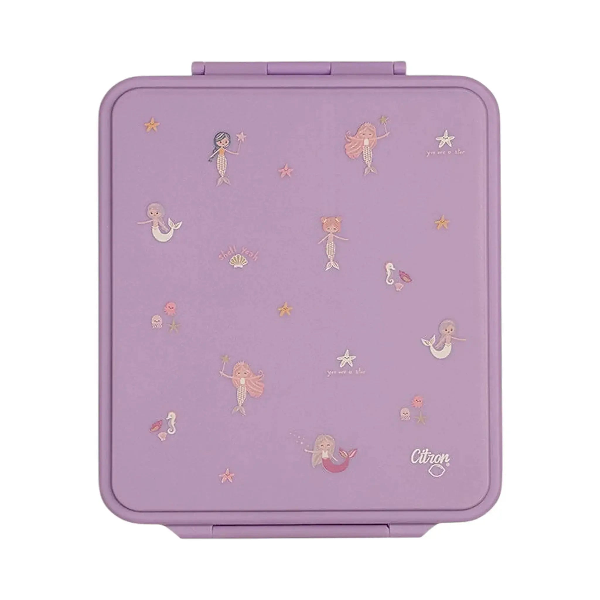 Lil Bunnies - The Collective purple lunchbox featuring a cute mermaid and sea creature pattern for kids
