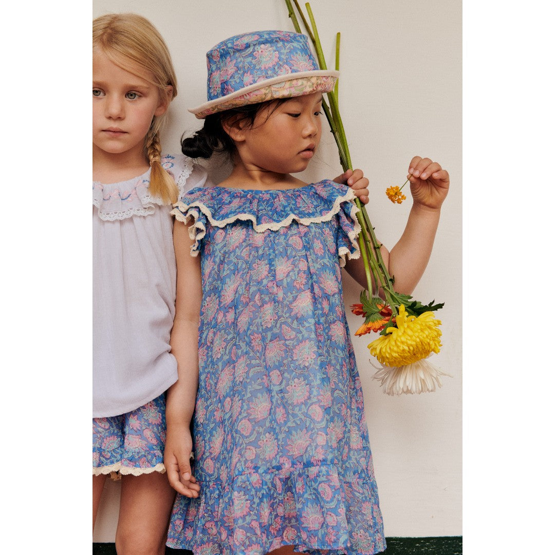 Blue Capri Floral Cotton Dress