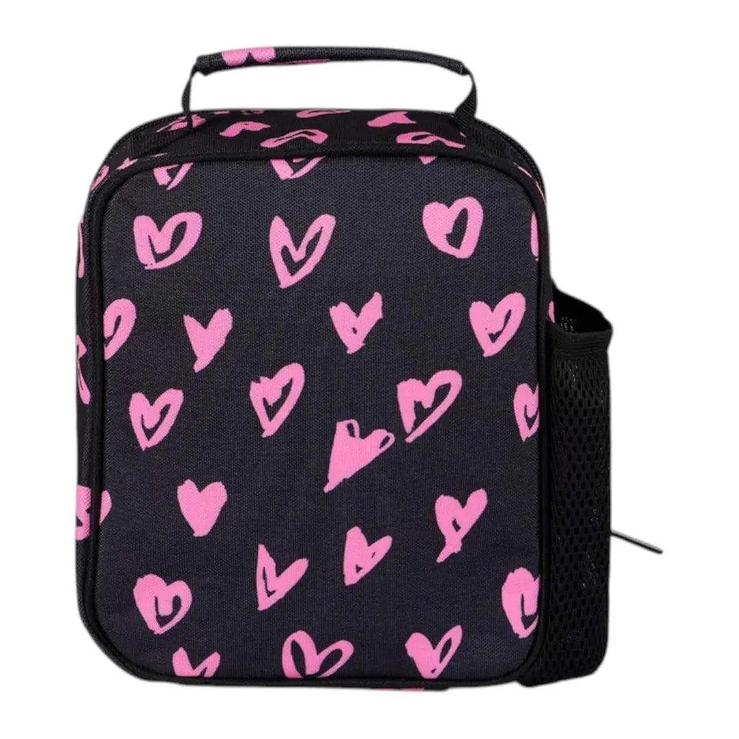 Black Pink Scribble Heart Lunch Bag HYPE