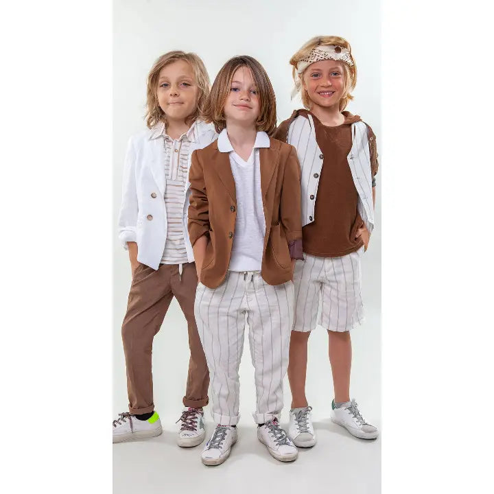 Boy 2 Buttons Jacket - Brown NUPKEET