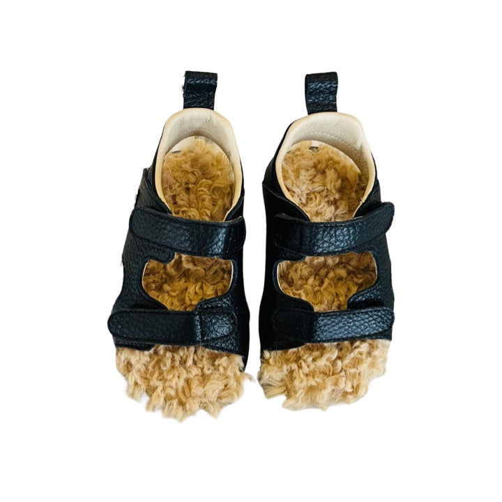 Double Strap Velcro Printed Leather Sandals