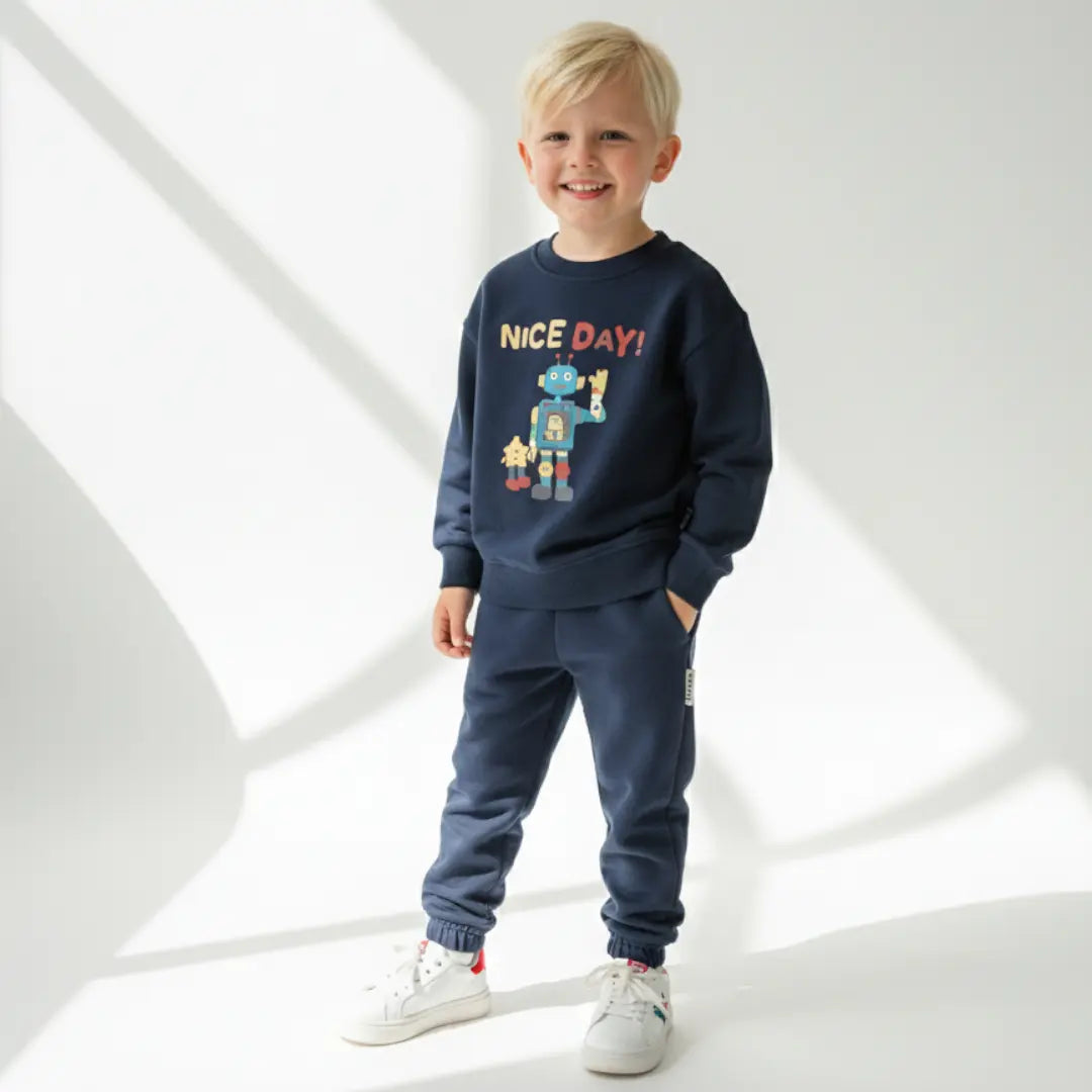 Cosmic Robot Sweatshirt - Navy ORELIE