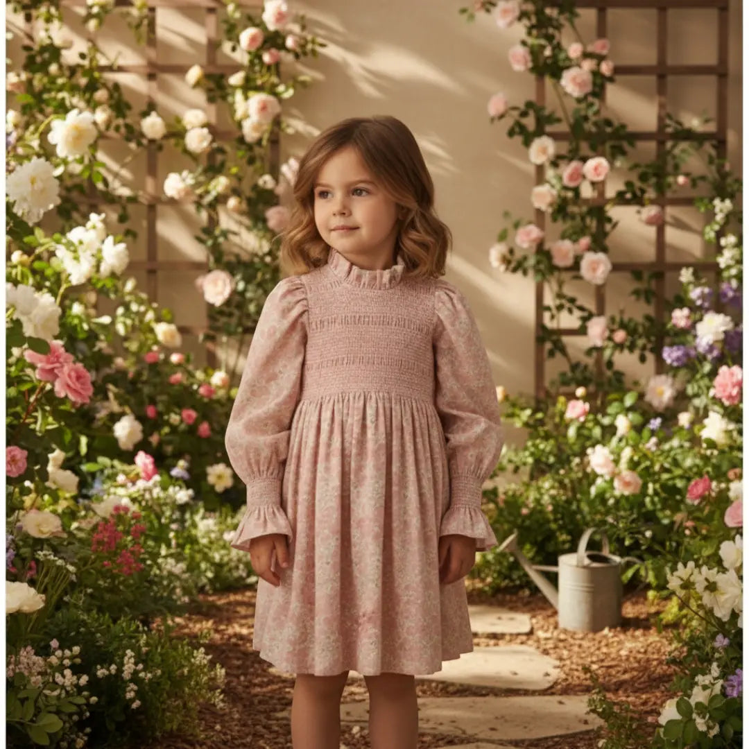 Blush Garden Smocked Dress ORELIE