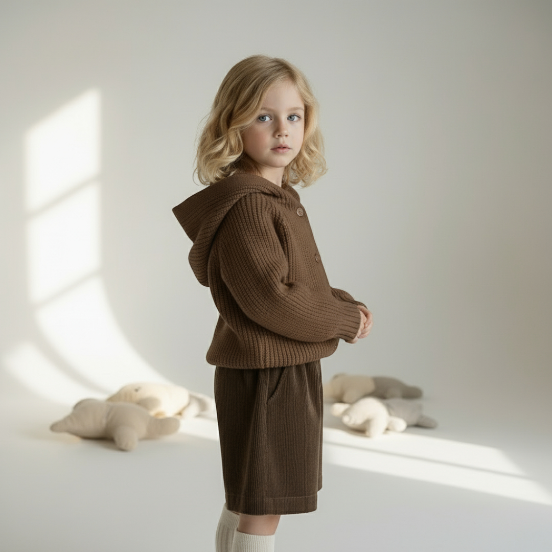 Émil Knit Pom Cardigan - Brown