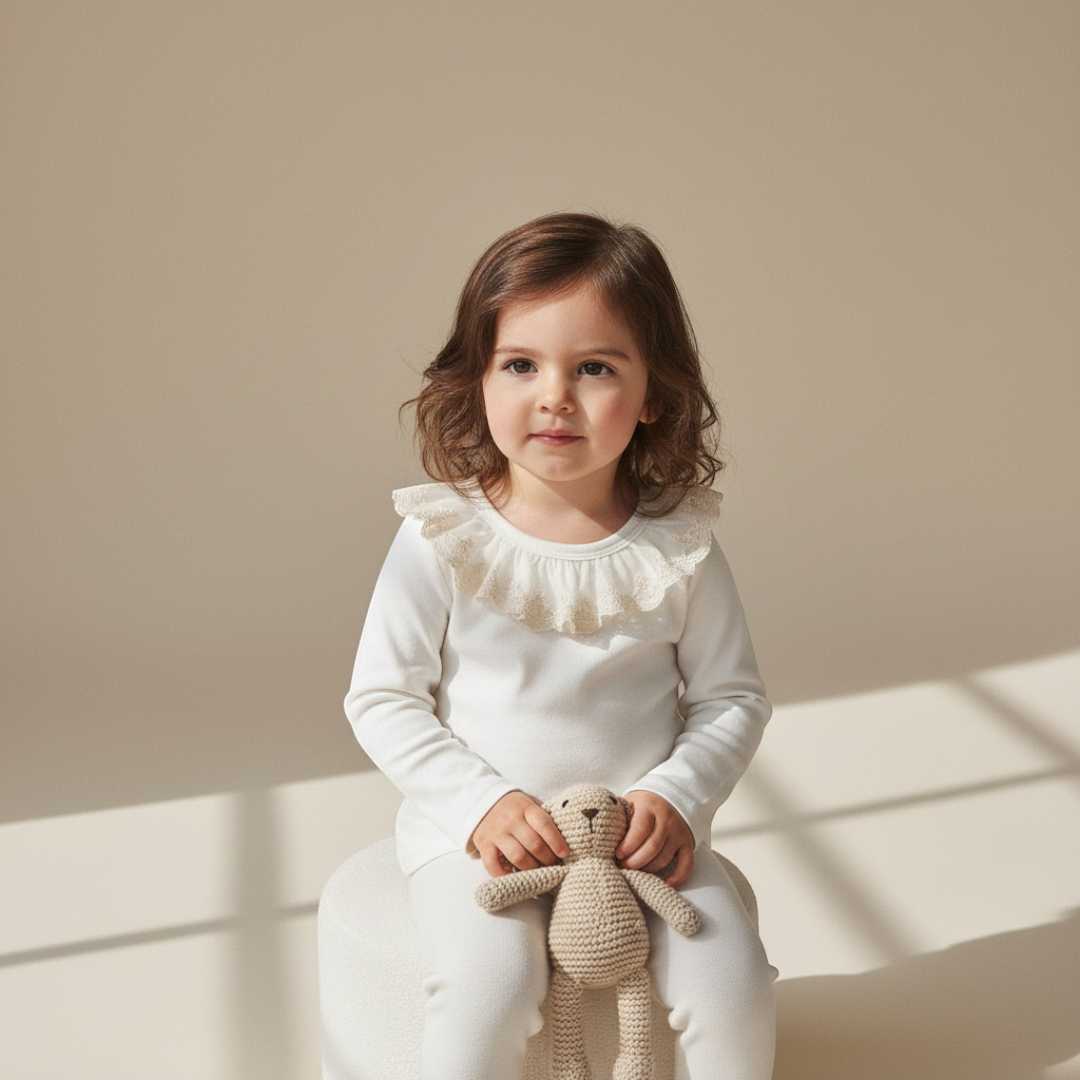 Élodie Lace Collar Top - Ivory Cream