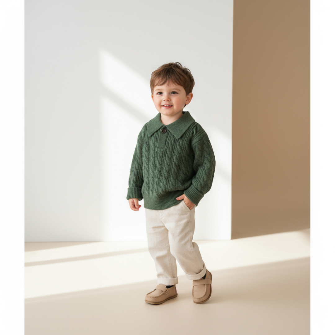 Arden Knit Polo - Forest Green