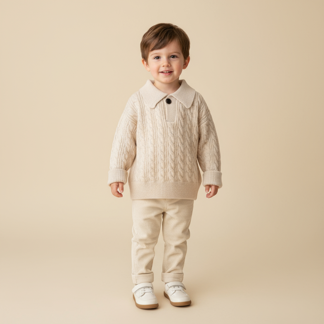 Arden Knit Polo - Cream