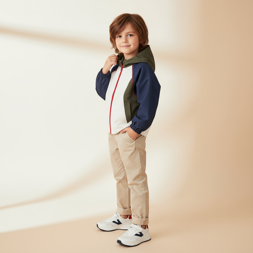 Ryder Colorblock Jacket - Khaki-Navy