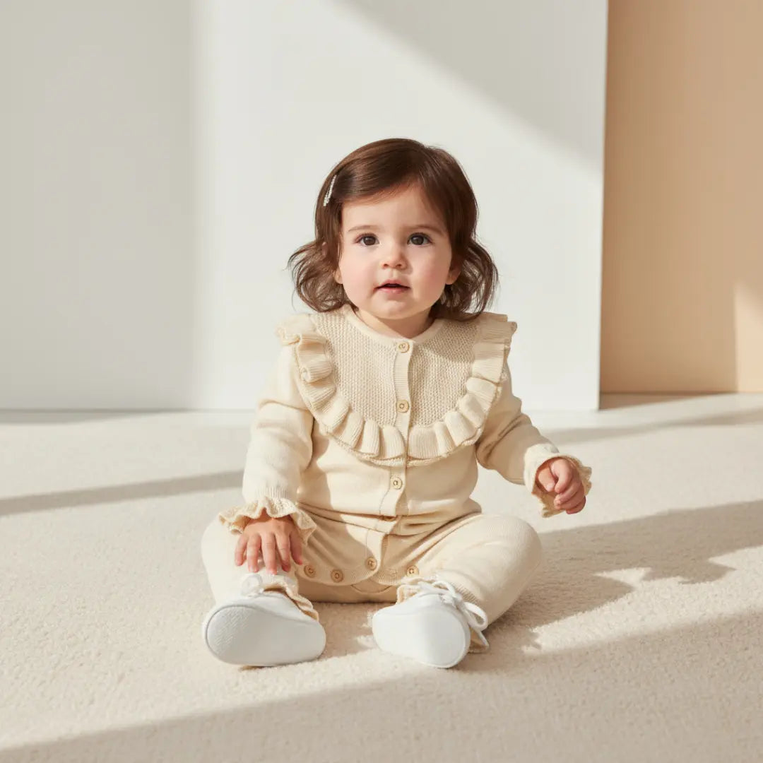 Elara Frill Knit Romper ORELIE