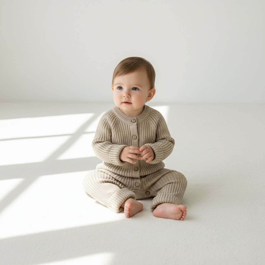 Rafa Ribbed Knit Romper - Sand