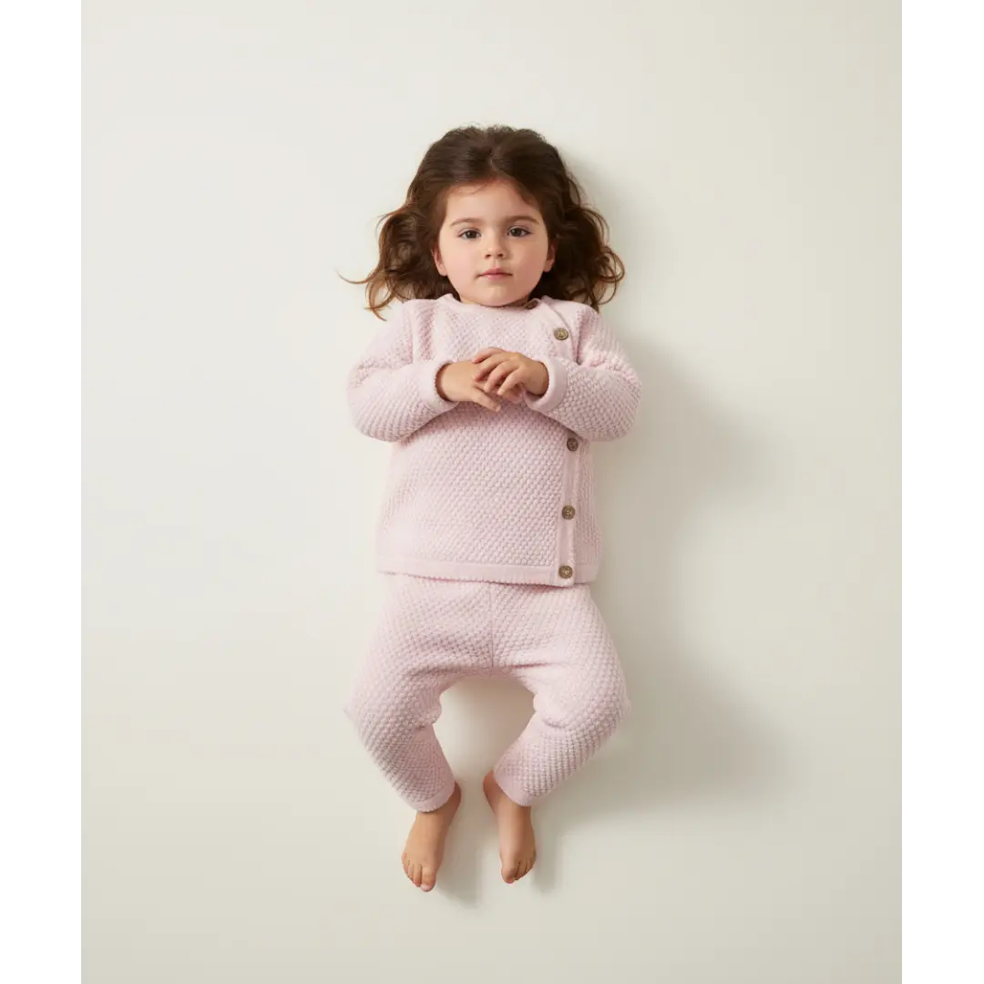 Noa Button Knit Set - Blush Pink ORELIE