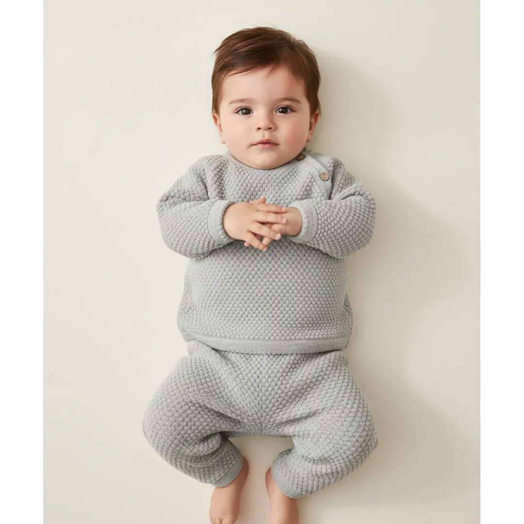 Noa Button Knit Set - Dove Grey ORELIE