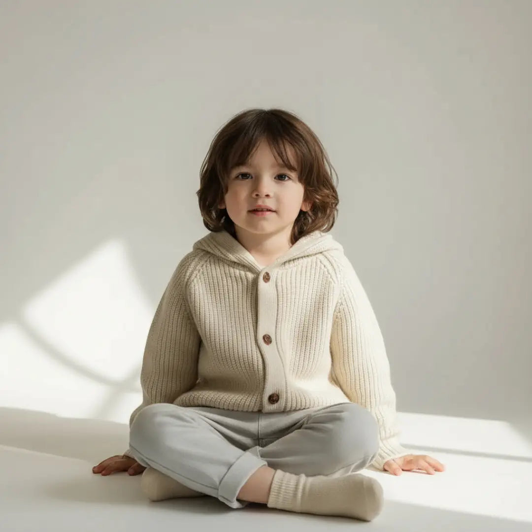 Émil Knit Pom Cardigan - Beige ORELIE