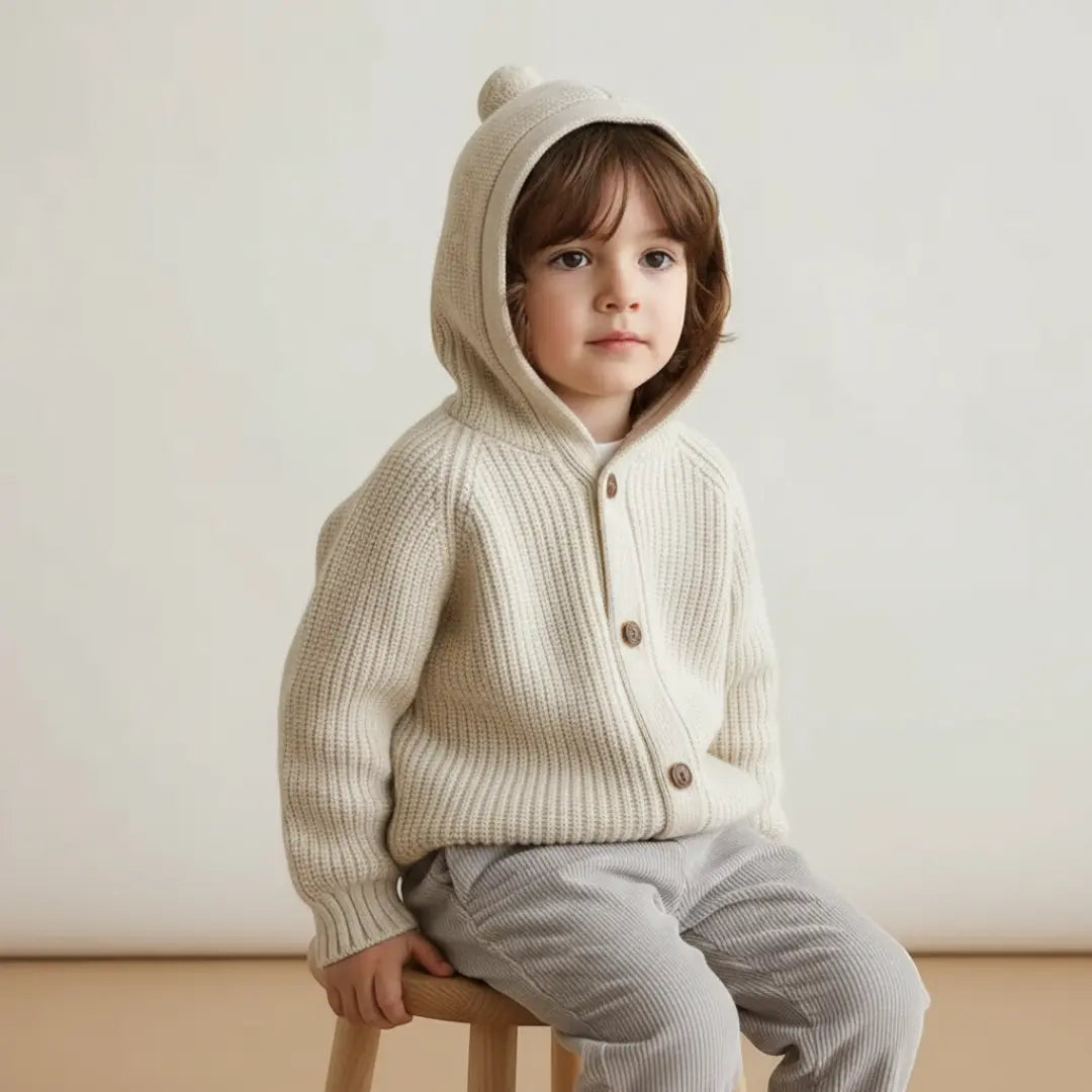 Émil Knit Pom Cardigan - Beige ORELIE