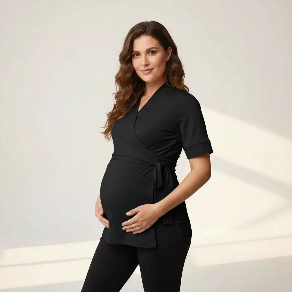 Lounge wrap top-Black BOOB DESIGN