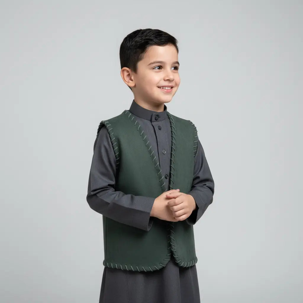 Sami Olive Green Vest LAYALEE