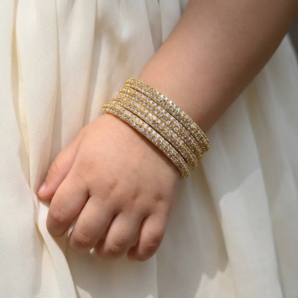 Gold Bangles with Bronze Stone THE RAMADAN EDIT