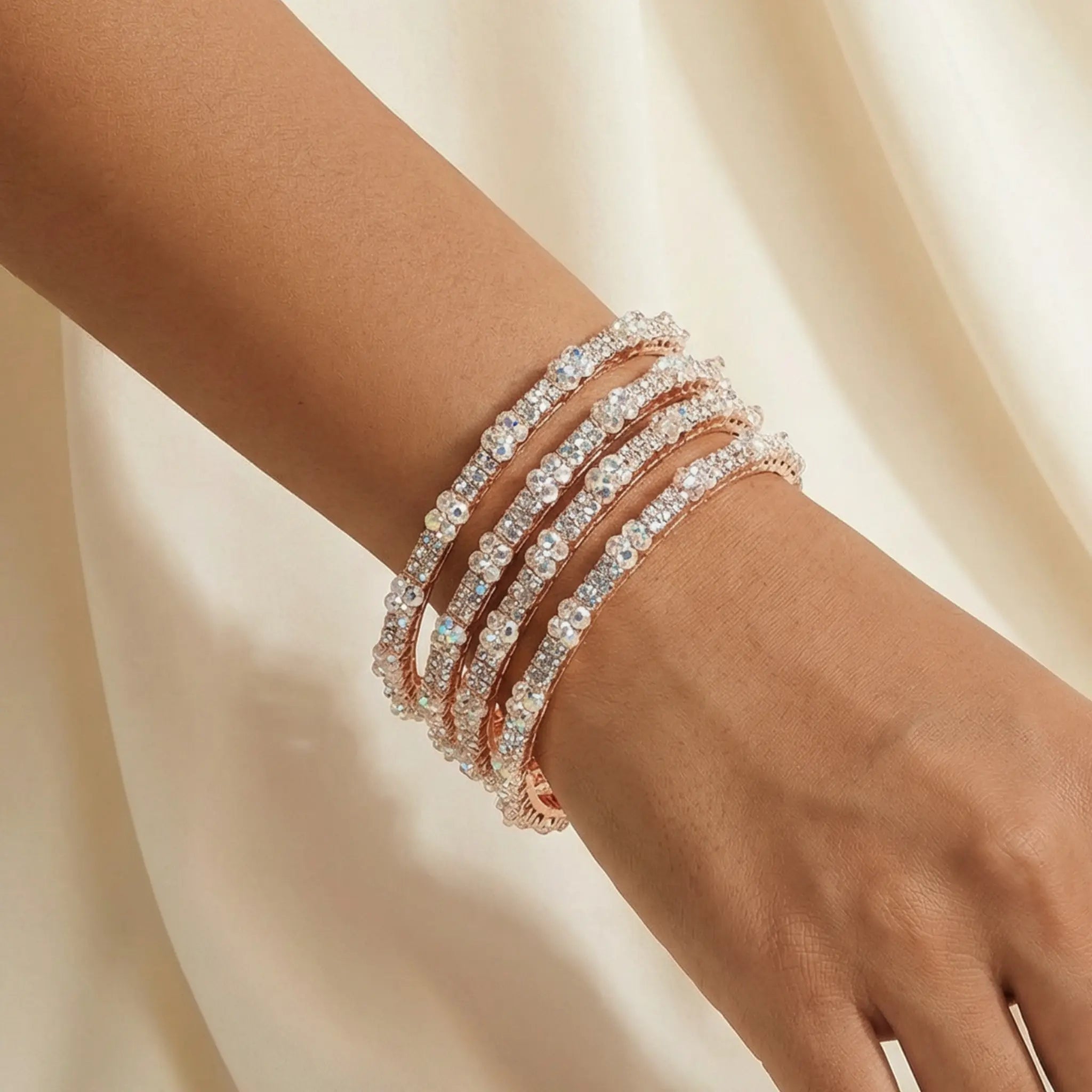 Adults Pink Stone Bangles THE RAMADAN EDIT