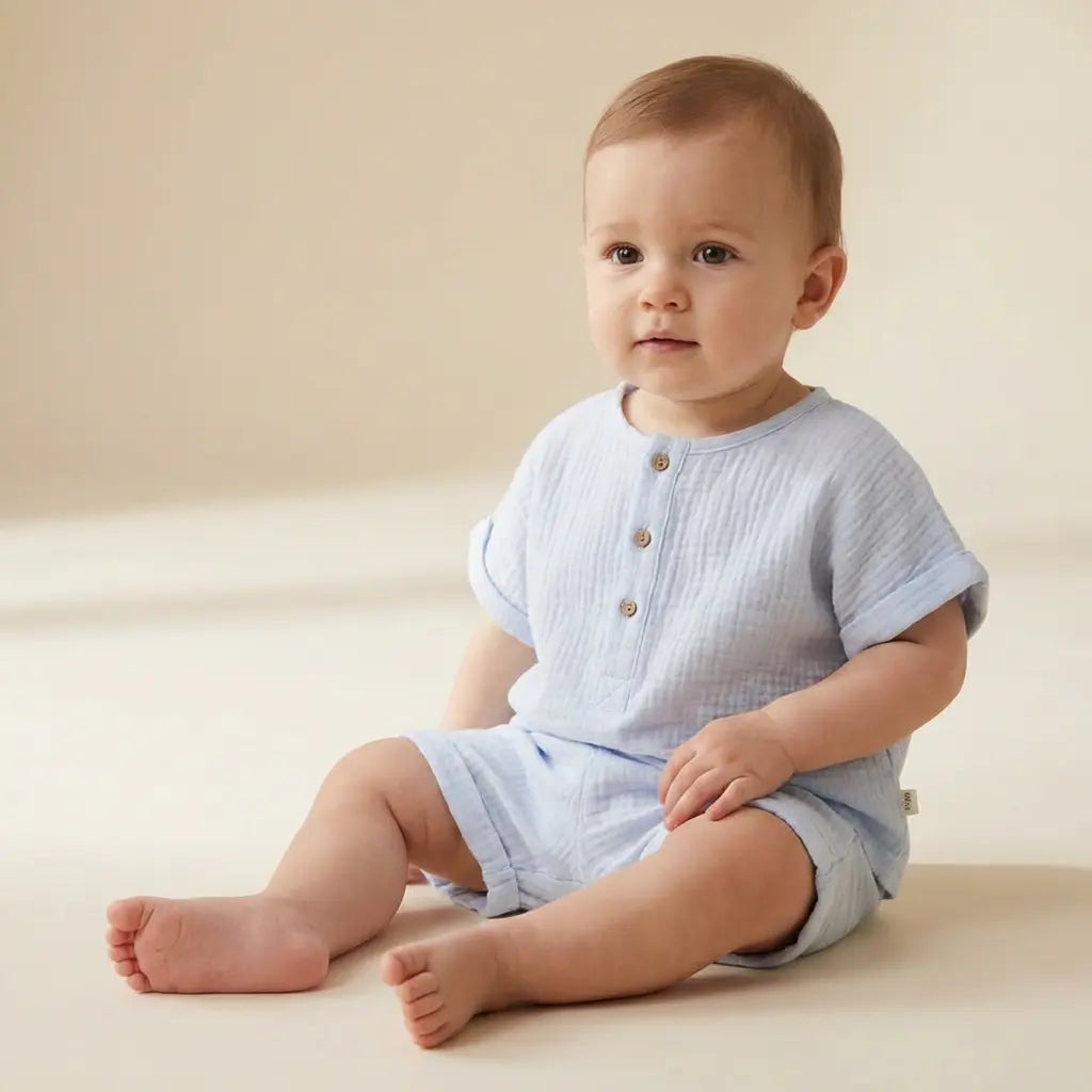 Baby Two Piece Set Anise Blue TEDDY & MINOU