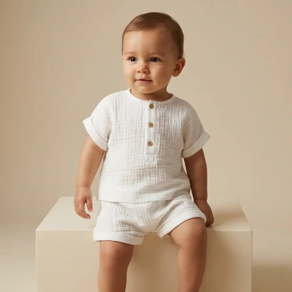 Baby Two Piece Set Milk TEDDY & MINOU