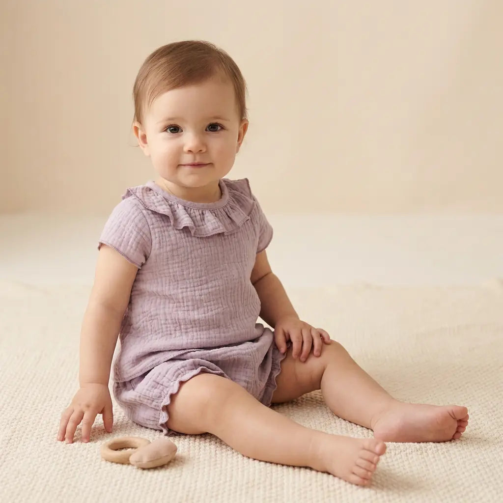 Baby Girl Two Piece Set Lavender TEDDY & MINOU