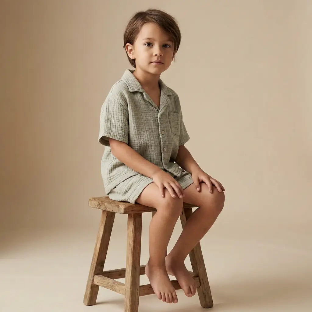 Organic Cotton Two Piece Set - Beige TEDDY & MINOU