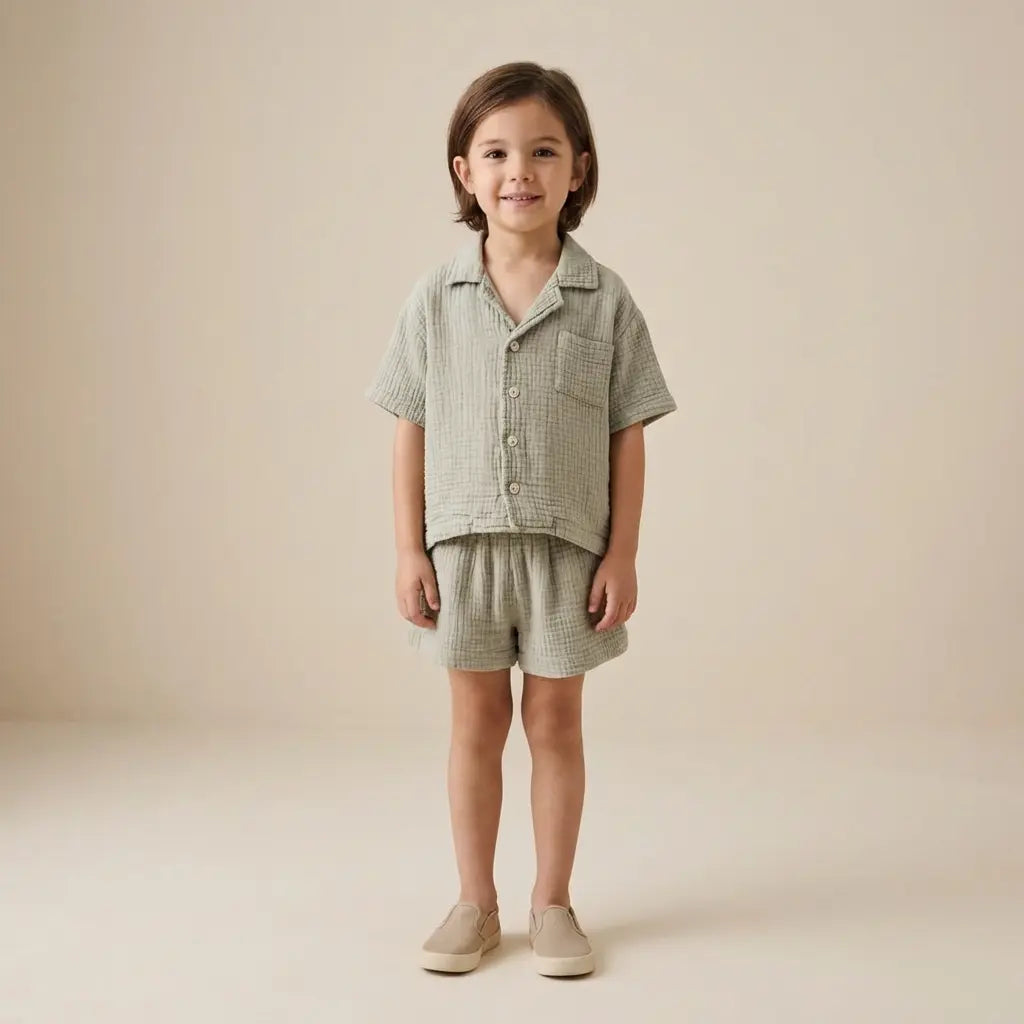 Organic Cotton Two Piece Set - Beige TEDDY & MINOU