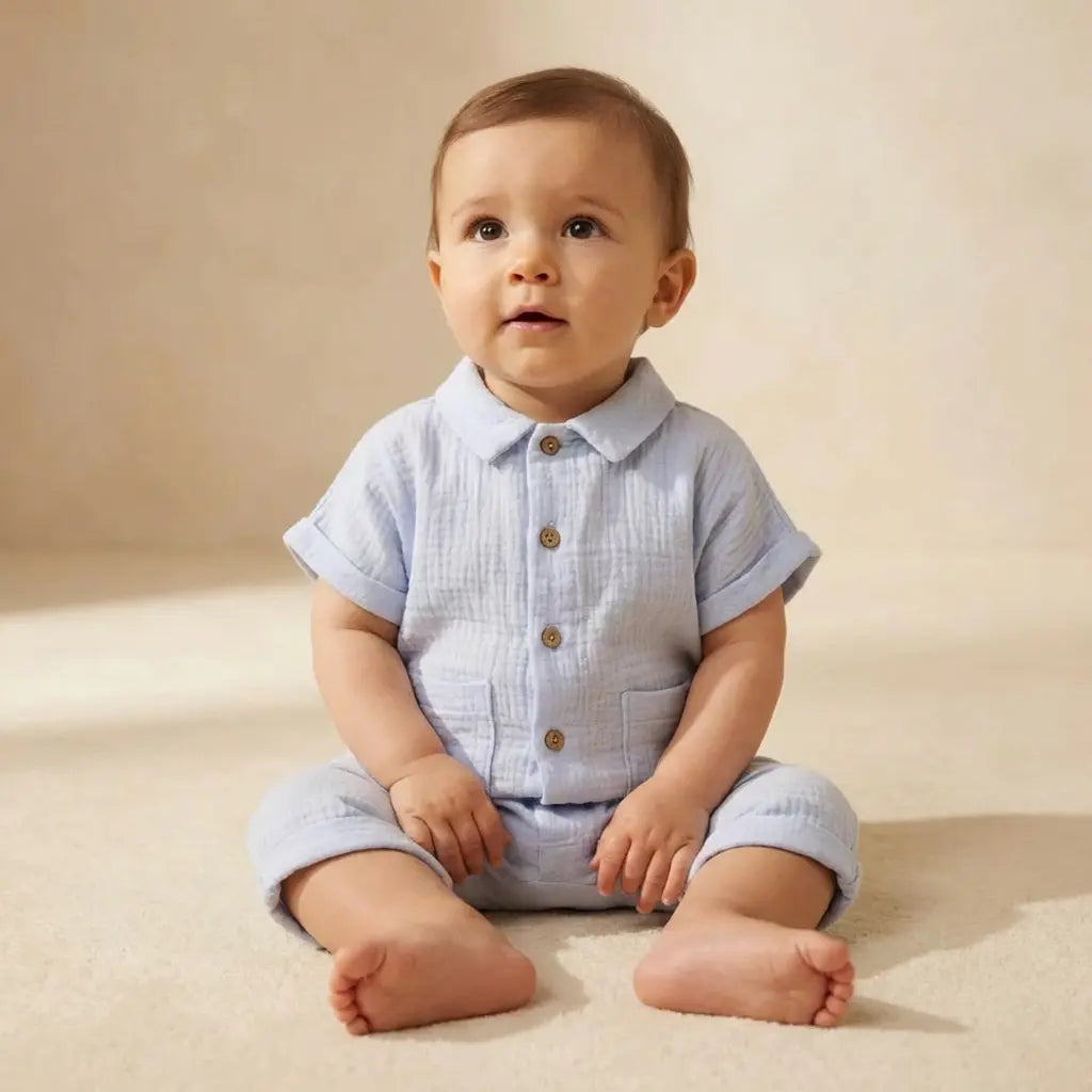 Baby Romper Anise Blue TEDDY & MINOU