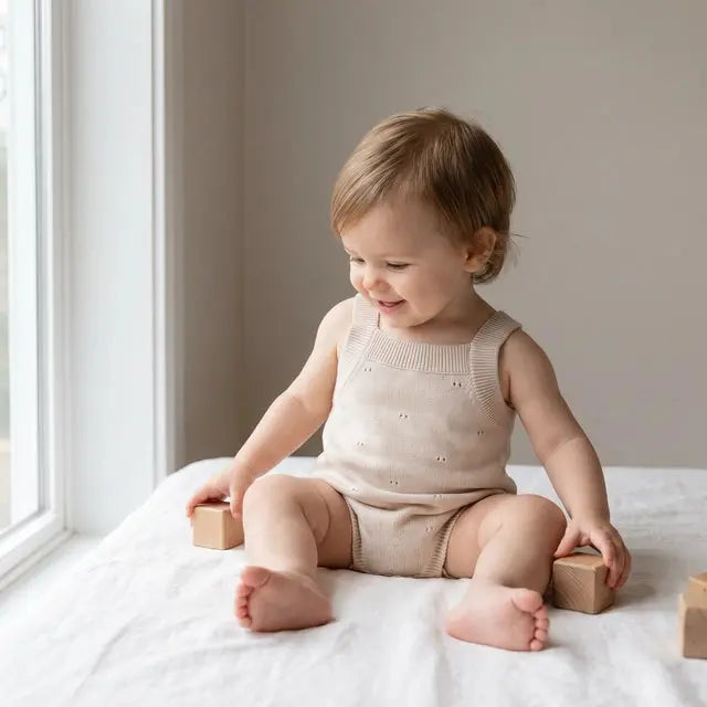 Knitted Romper - Cream GARBO & FRIENDS