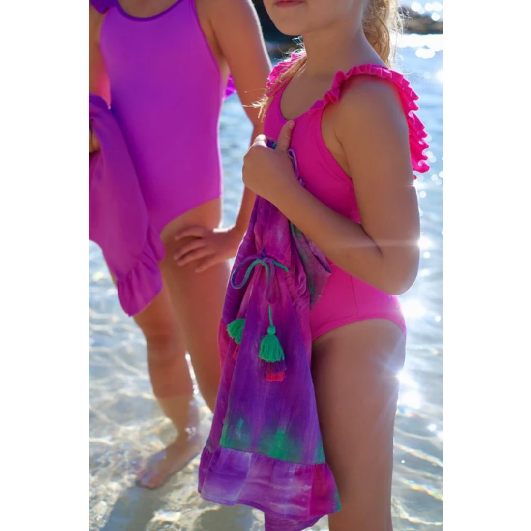 Bora Bora One Piece Swimsuit With Ruffles - Fuchsia