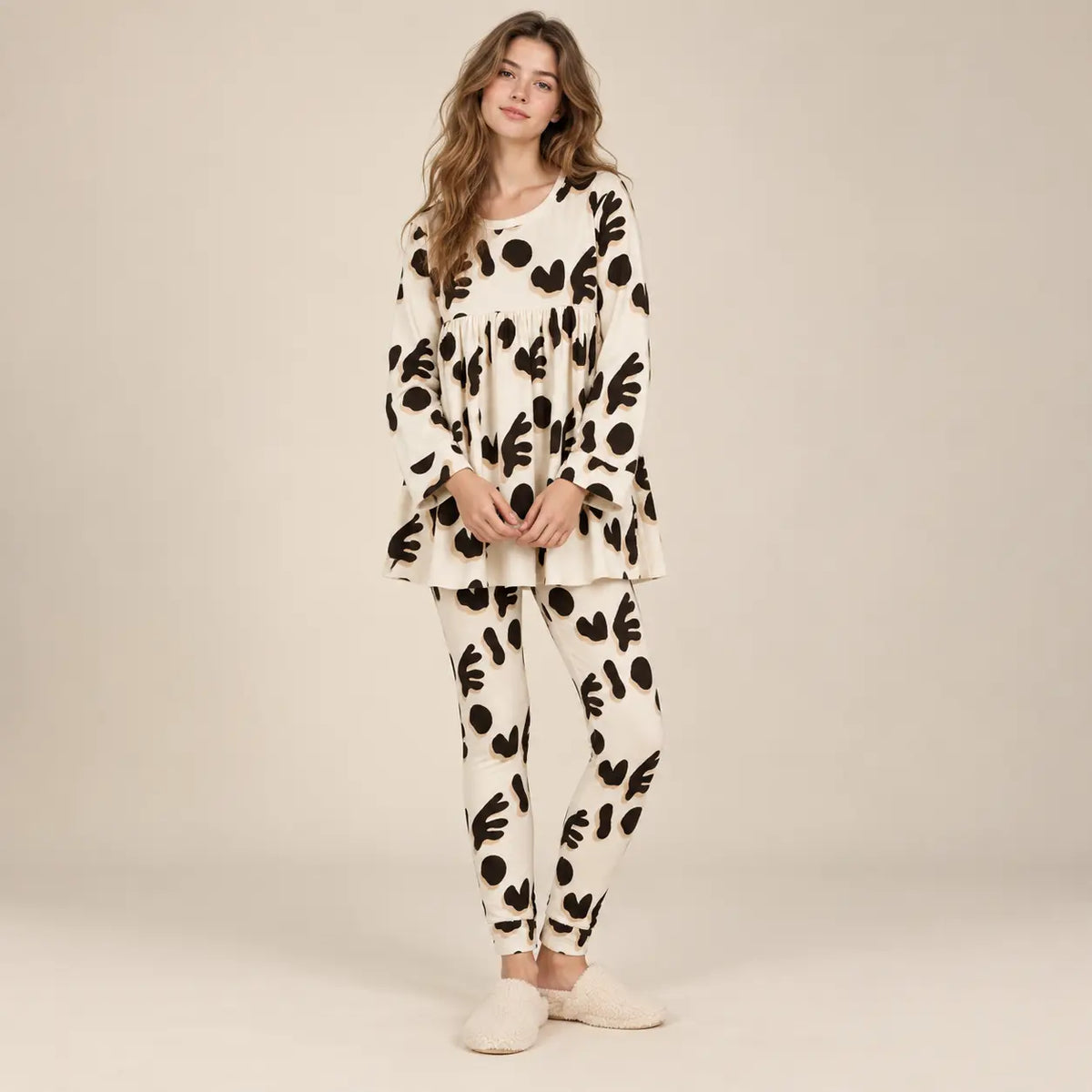 18 year girl wearing Rosa + Fabio Love Pajamas